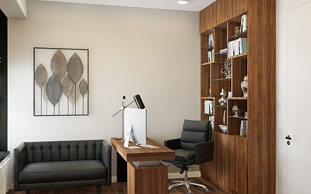 Дизайн интерьера кабинета в семикомнатной квартире 153 кв.м в современном стиле40