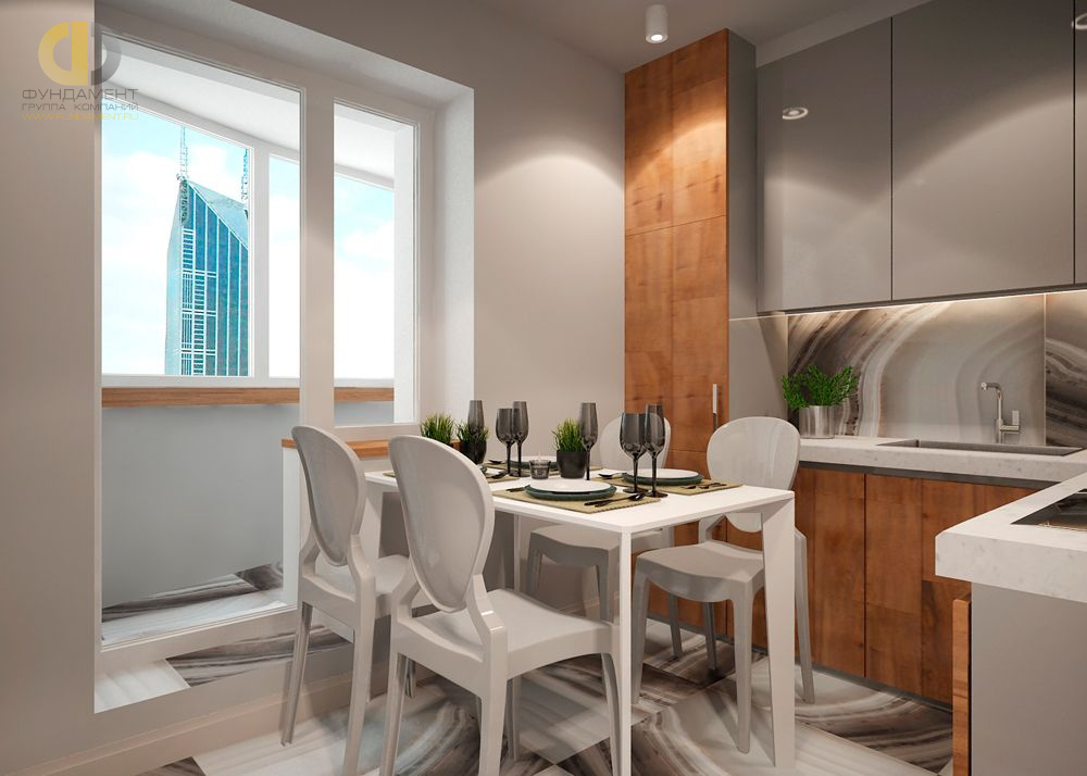 Дизайн интерьера кухни в трёхкомнатной квартире 70 кв.м в современном стиле4