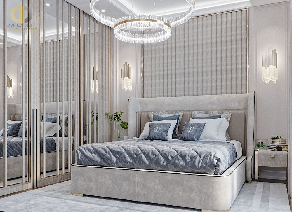 Дизайн интерьера спальни в четырёхкомнатной квартире 148 кв.м в стиле ар-деко с элементами неоклассики11