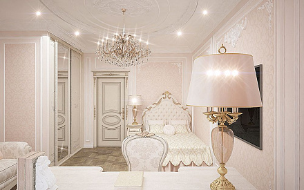 Дизайн интерьера спальни в четырёхкомнатной квартире 165 кв.м в классическом стиле33