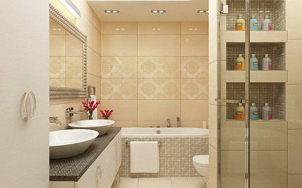 Дизайн ванной в квартире в стиле современная классика
