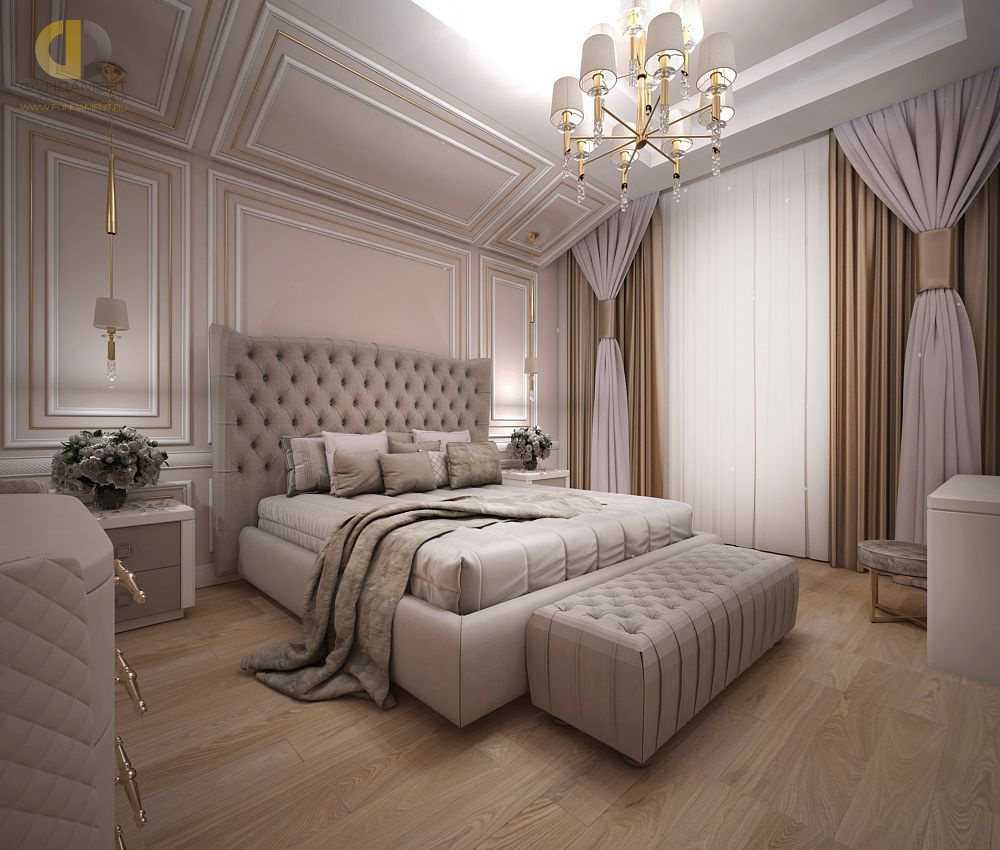 Дизайн интерьера спальни в доме 323 кв.м в классическом стиле27