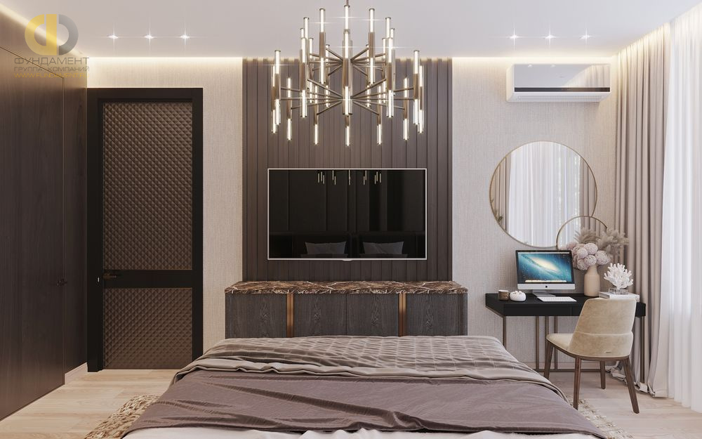 Дизайн интерьера спальни в двухкомнатной квартире 80 кв.м в стиле ар-деко 13