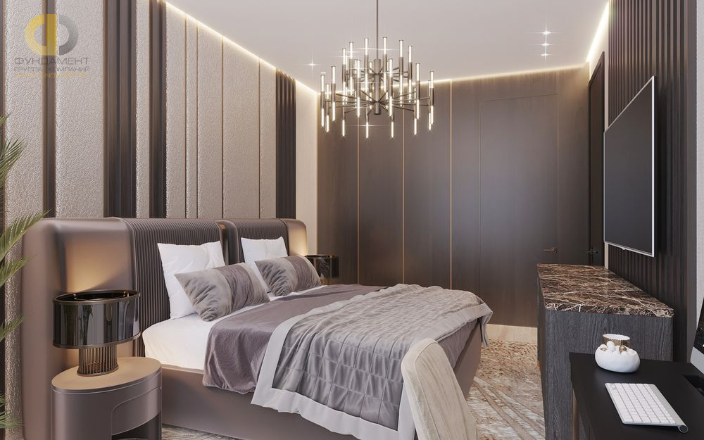 Дизайн интерьера спальни в двухкомнатной квартире 80 кв.м в стиле ар-деко 14