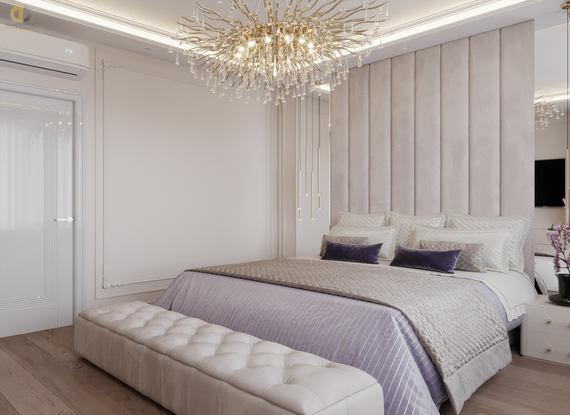 Дизайн спальни в стиле неоклассическом – фото 291