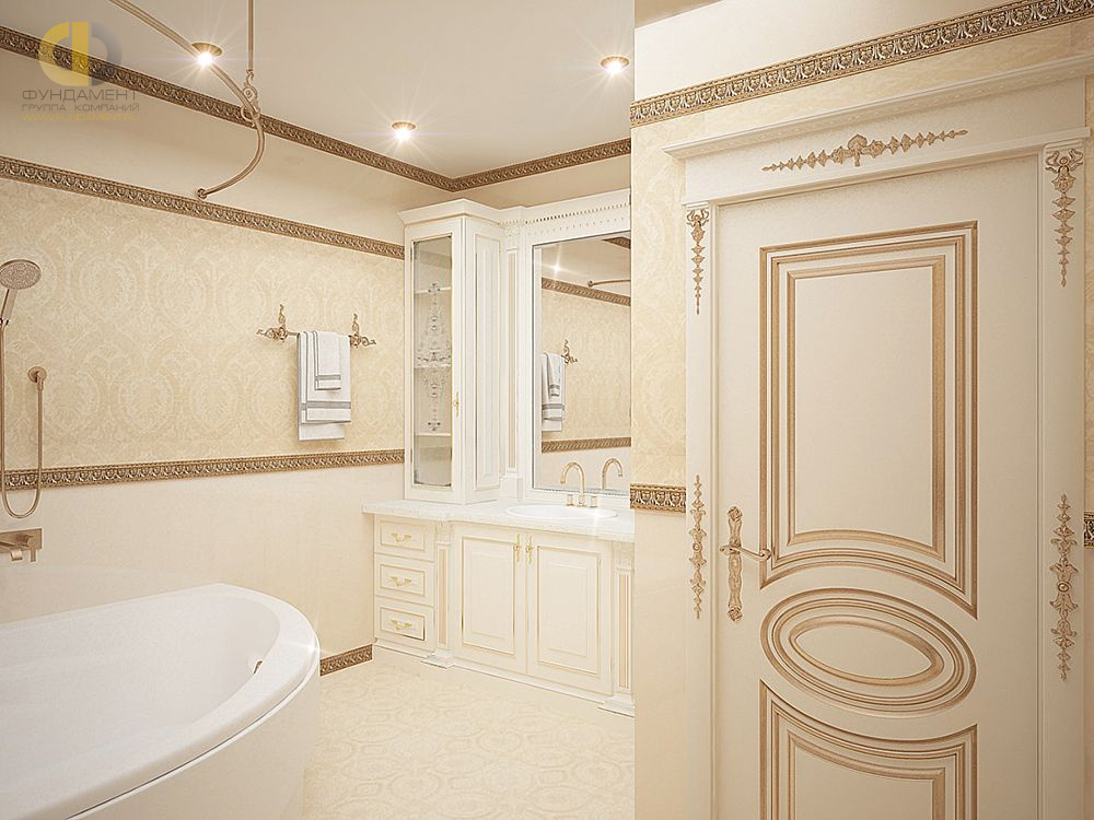 Дизайн интерьера ванной в четырёхкомнатной квартире 165 кв.м в классическом стиле2