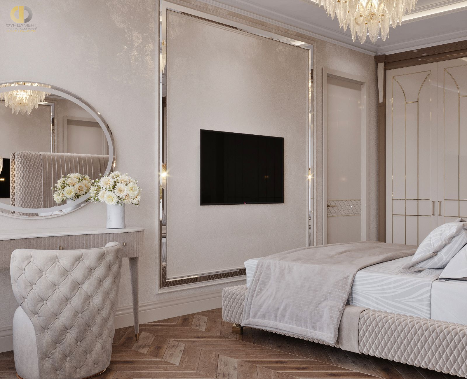 Дизайн спальни в стиле арт-деко – фото 431