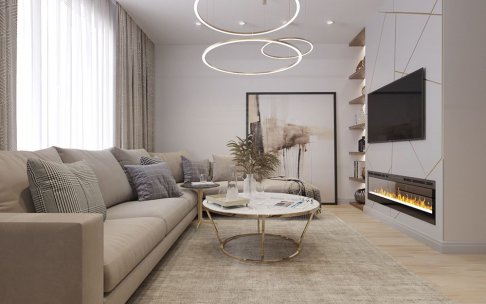 Дизайн интерьера четырехкомнатной квартиры в современном стиле с элементами ар-деко