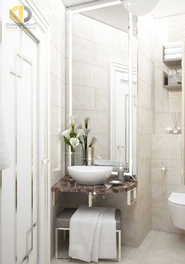 Дизайн интерьера ванной в двухкомнатной квартире 101 кв.м в стиле ар-деко21