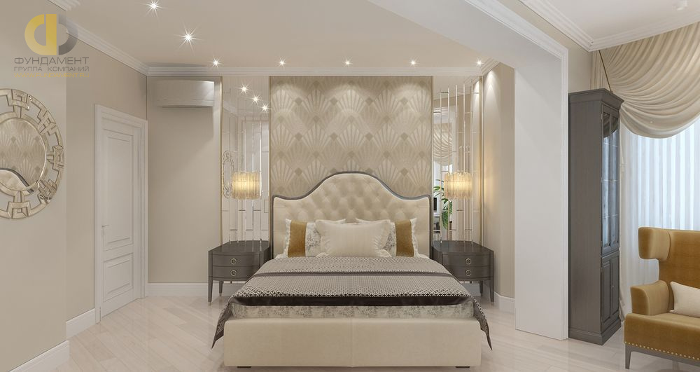 Дизайн интерьер спальни в пятикомнатной квартире 127 кв.м в стиле современная классика