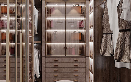 Дизайн интерьера гардероба в четырёхкомнатной квартире 148 кв.м в стиле ар-деко с элементами неоклассики13
