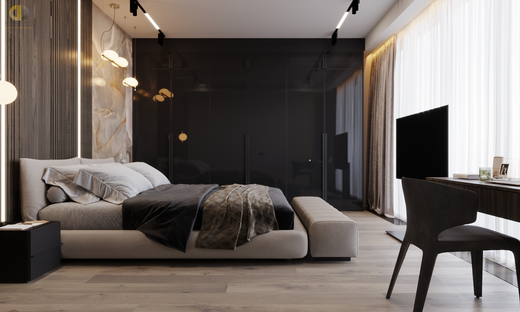 Дизайн спальни в стиле cовременном – фото 158