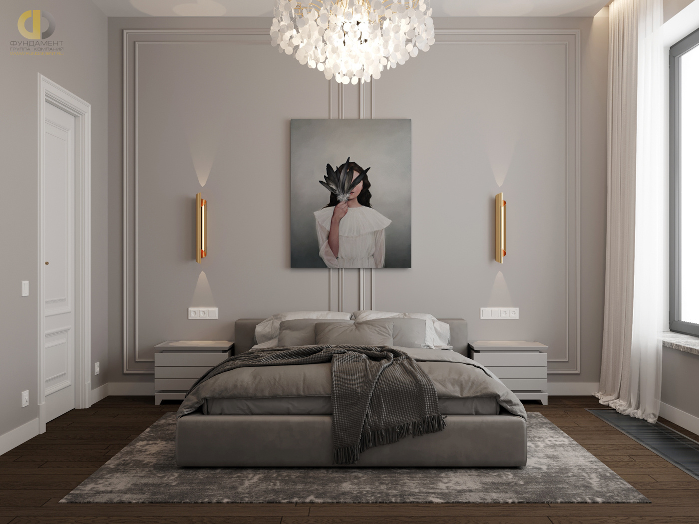 Дизайн спальни в стиле неоклассическом – фото 205