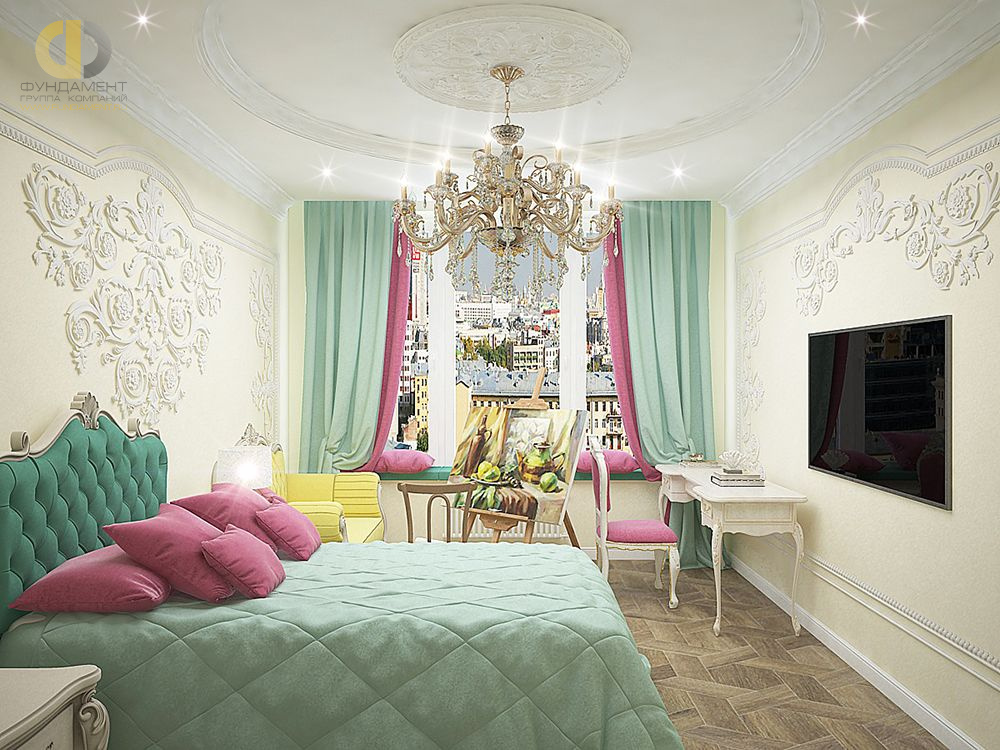 Дизайн интерьера спальни в четырёхкомнатной квартире 165 кв.м в классическом стиле25