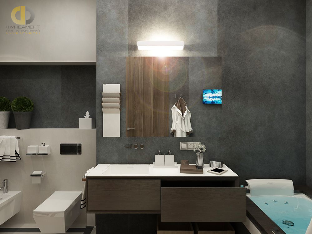 Дизайн ванной  120 кв. м в современном стиле