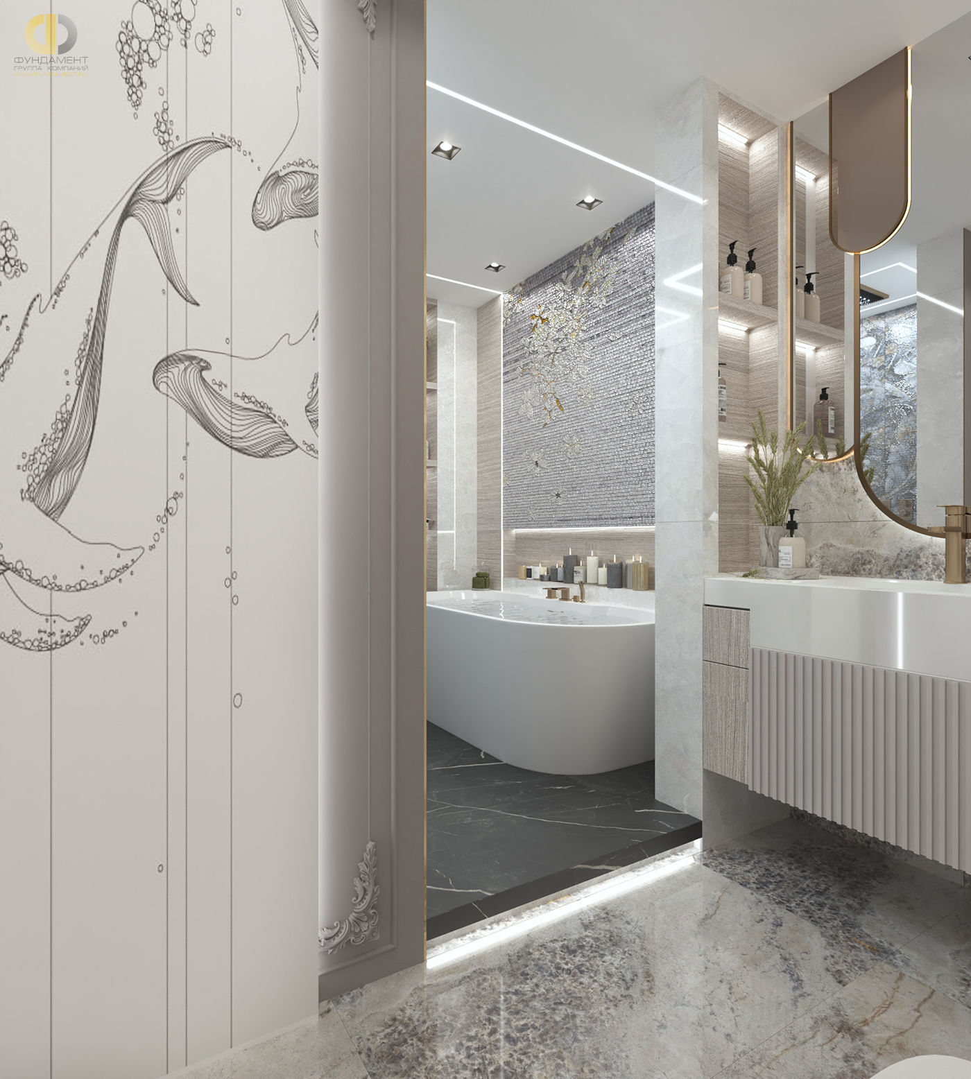 Дизайн ванной в стиле арт-деко – фото 182