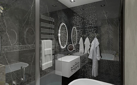 Дизайн интерьера ванной в доме 210 кв.м в стиле ар-деко36