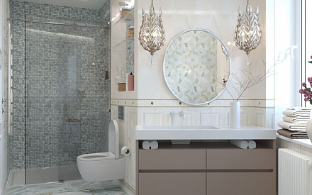 Дизайн интерьера ванной в трёхкомнатной квартире 100 кв.м в стиле эклектика22