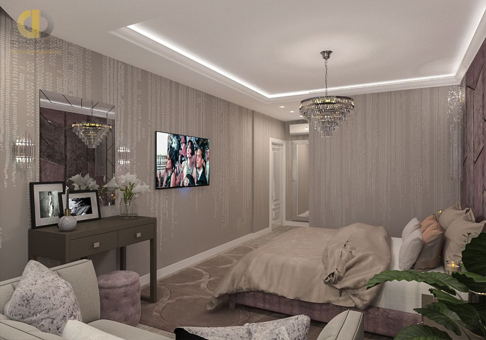 Дизайн интерьера спальни в четырёхкомнатной квартире 144 кв.м в стиле эклектика12