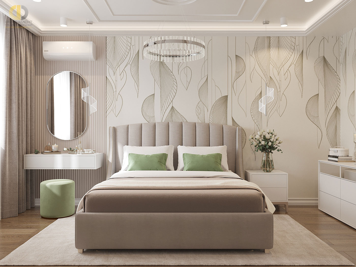 Дизайн спальни в стиле неоклассическом – фото 108