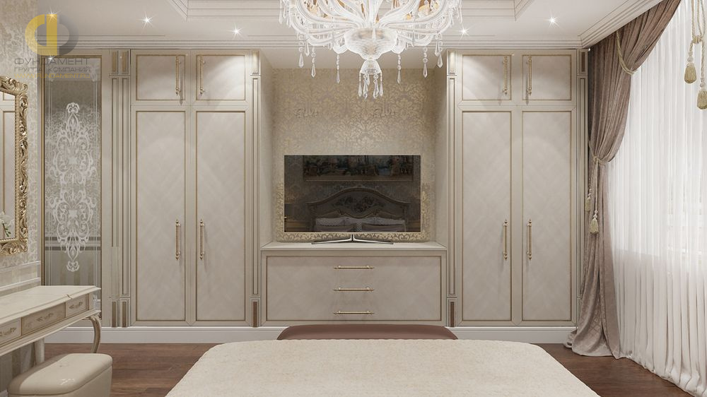 Дизайн интерьера спальни в четырёхкомнатной квартире 163 кв.м в классическом стиле18