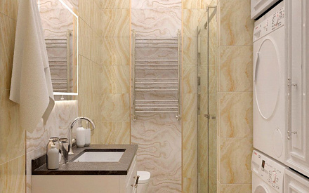 Дизайн интерьера ванной в двухкомнатной квартире 44 кв.м в стиле современная классика7
