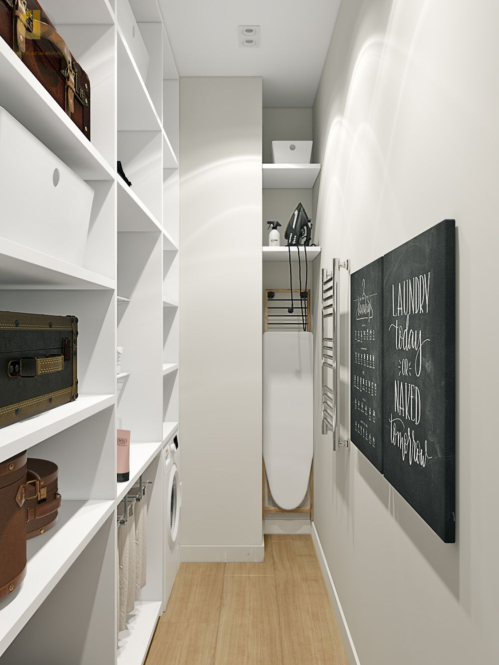Дизайн интерьера постирочной в трёхкомнатной квартире 135 кв.м в современном стиле – фото 77