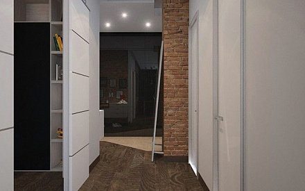 Дизайн двухкомнатной квартиры в Мытищах. Фото  коридора