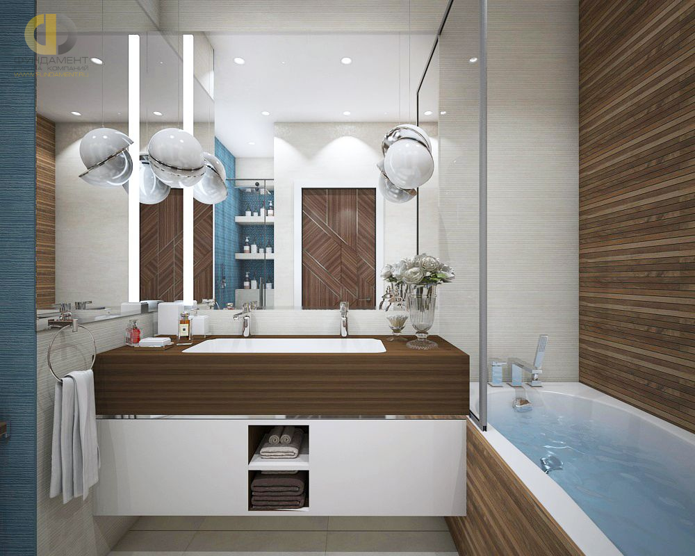 Дизайн интерьера ванной в четырёхкомнатной квартире 115 кв.м в современном стиле19