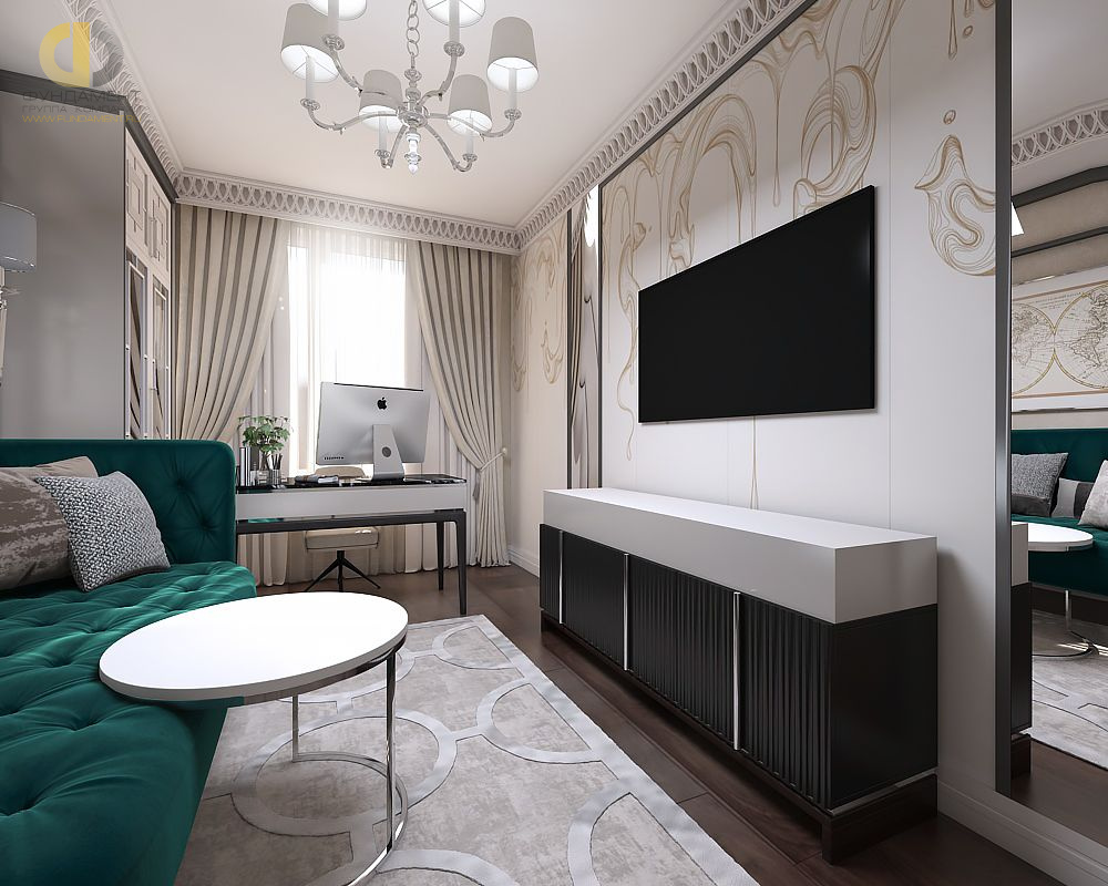 Дизайн интерьера кабинета в шестикомнатной квартире 200 кв.м в стиле ар-деко – фото 205