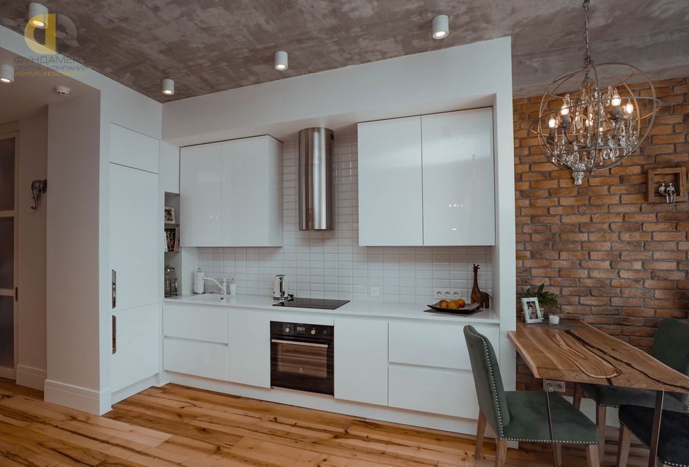 Дизайн интерьера кухни в однокомнатной квартире 55 кв.м в стиле лофт3