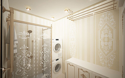 Дизайн интерьера ванной в четырёхкомнатной квартире 165 кв.м в классическом стиле10