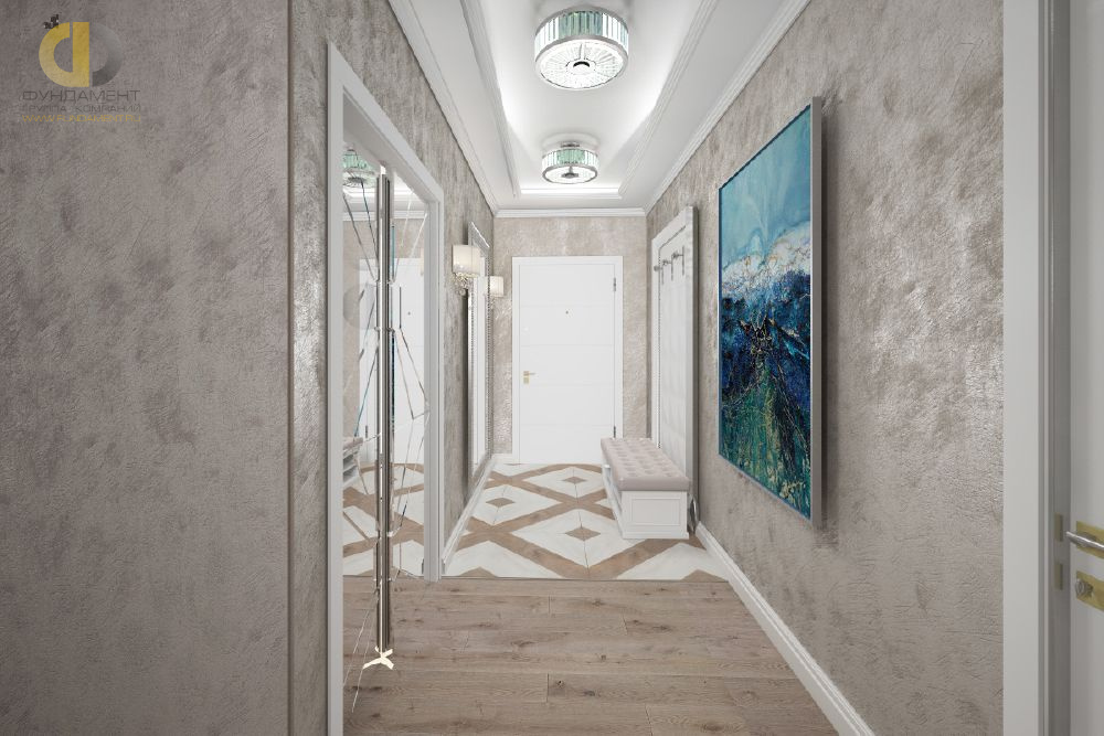 Дизайн коридора в 4-комнатной квартире 130 кв.м – фото 1231