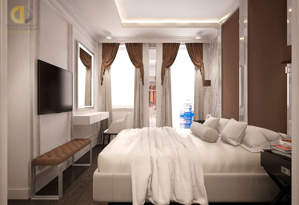 Дизайн интерьера спальни в двухкомнатной квартире 66 кв.м в стиле ар-деко11