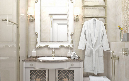 Дизайн интерьера ванной в шестикомнатной квартиры 185 кв.м в стиле неоклассика с элементами ар-деко 17