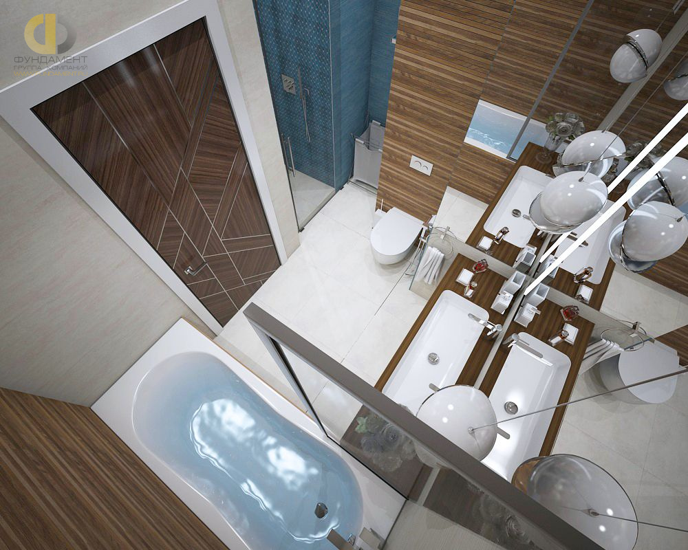 Дизайн интерьера ванной в четырёхкомнатной квартире 115 кв.м в современном стиле16