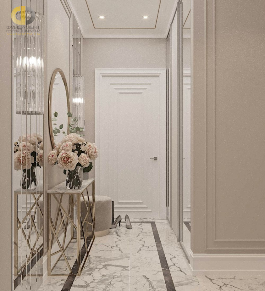 Дизайн интерьера коридора в четырёхкомнатной квартире 148 кв.м в стиле ар-деко с элементами неоклассики23