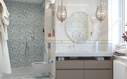Дизайн интерьера ванной в трёхкомнатной квартире 100 кв.м в стиле эклектика23