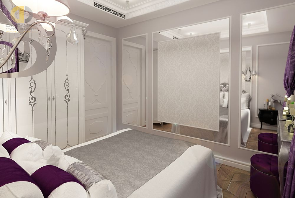 Дизайн интерьера спальни в 5-комнатной квартире 124 кв.м в стиле ар-деко