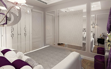 Дизайн интерьера спальни в 5-комнатной квартире 124 кв.м в стиле ар-деко