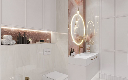 Дизайн интерьера ванной в двухкомнатной квартире 80 кв.м в стиле ар-деко 16