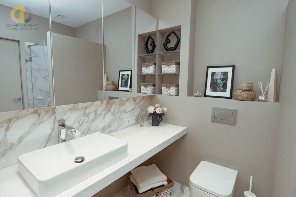 Дизайн интерьера ванной в однокомнатной квартире 55 кв.м в стиле лофт18