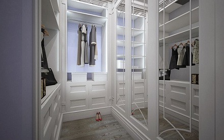 Дизайн гардероба в 3-комнатной квартире в стиле американская классика