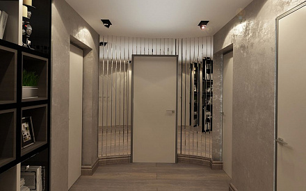 Дизайн интерьера коридора в 4-комнатной квартире 144 кв. м в современном стиле