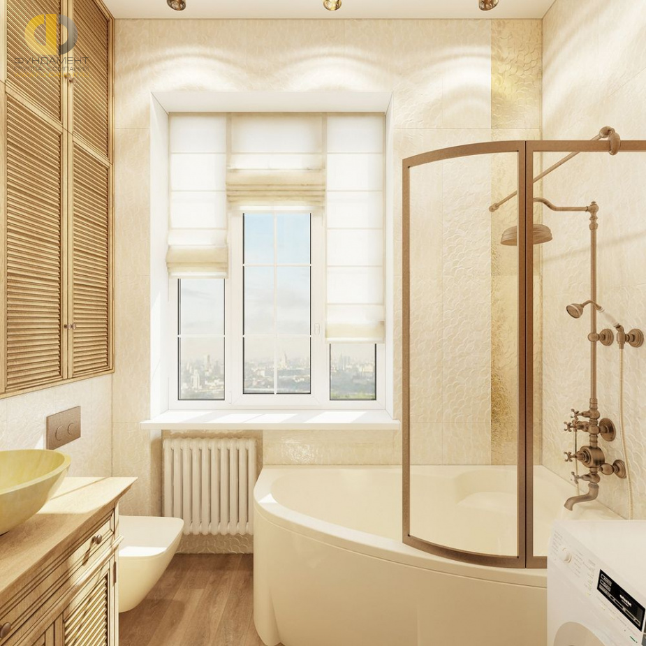 Дизайн ванной в 6-комнатной квартире 150 кв. м в стиле эклектика