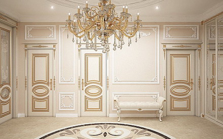 Дизайн интерьера коридора в четырёхкомнатной квартире 165 кв.м в классическом стиле21