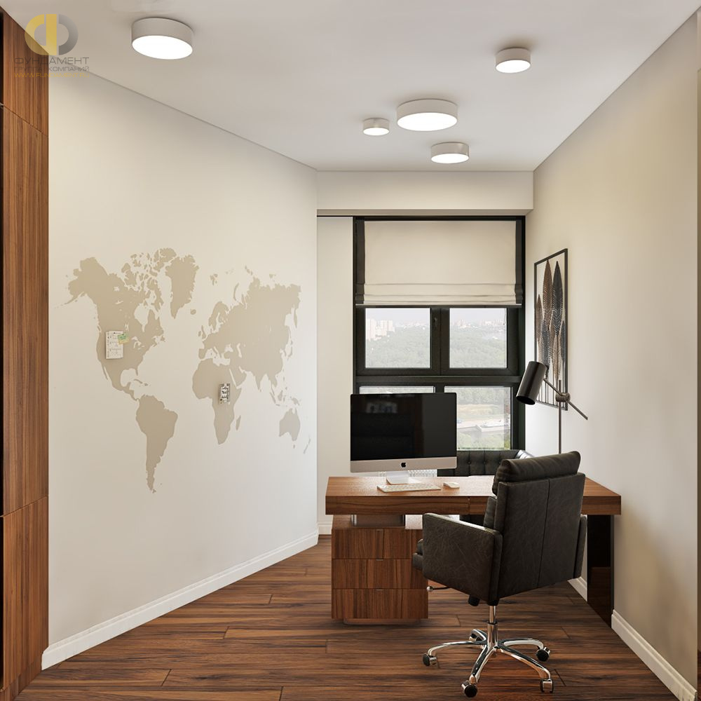 Дизайн интерьера кабинета в семикомнатной квартире 153 кв.м в современном стиле – фото 283