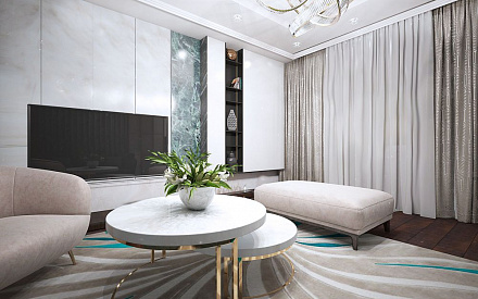 Дизайн интерьера  в трёхкомнатной квартире 124 кв.м в стиле ар-деко11