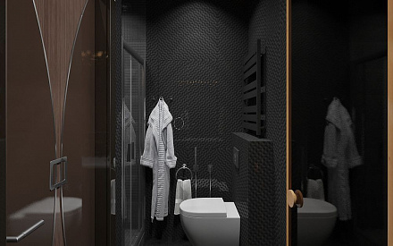 Дизайн интерьера ванной в доме 210 кв.м в стиле ар-деко3