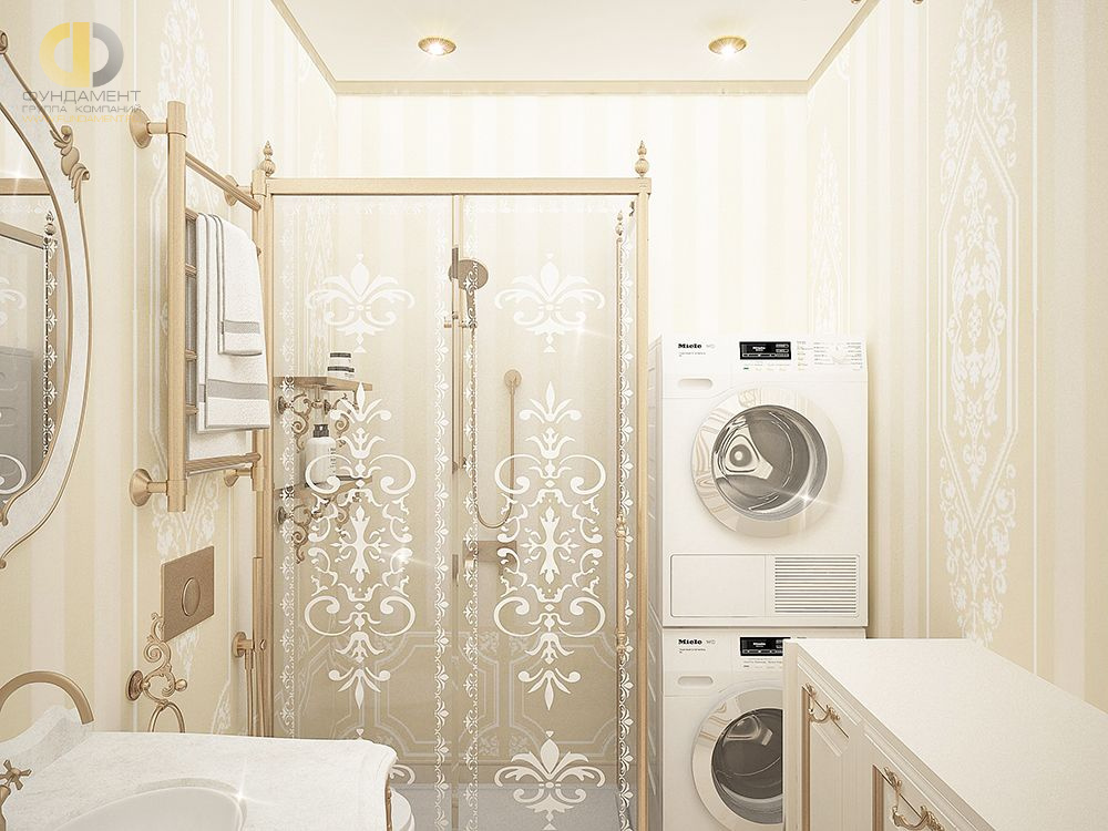 Дизайн интерьера ванной в четырёхкомнатной квартире 165 кв.м в классическом стиле8